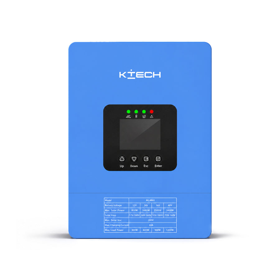 KTECH ESS-GV Series Solar Charge Controller | 60A MPPT, Off-Grid Ready, Multi-Voltage Auto-Adaptive