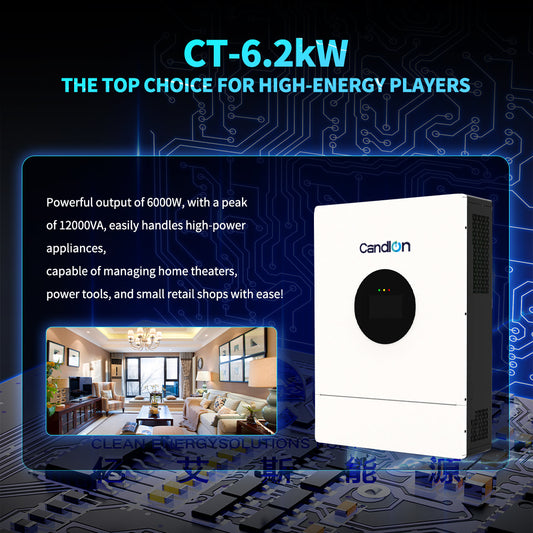 6.2KW off-grid Solar inverter 100A off-grid inverter built-in MPPT solar charger for solar systems
